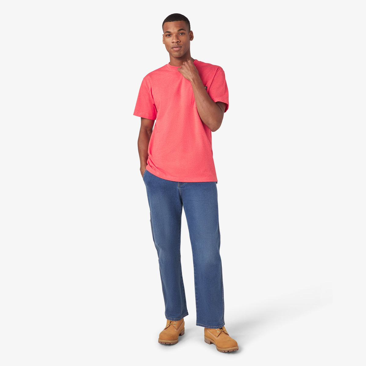 Heavyweight Heathered Short Sleeve Pocket T-Shirt - Coral Reef Heather (FCH)