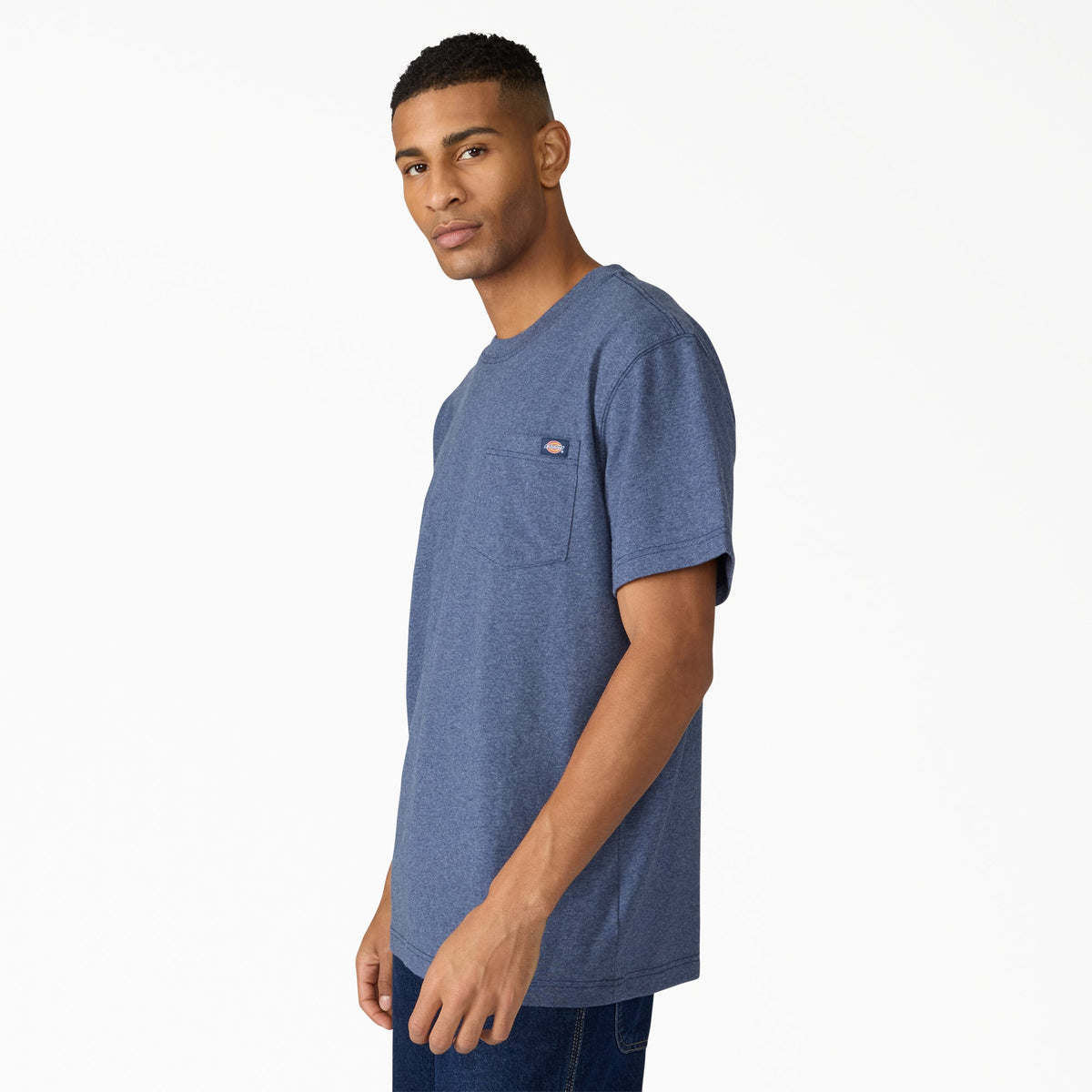 Heavyweight Heathered Short Sleeve Pocket T-Shirt - Ink Navy Heather (IKH)
