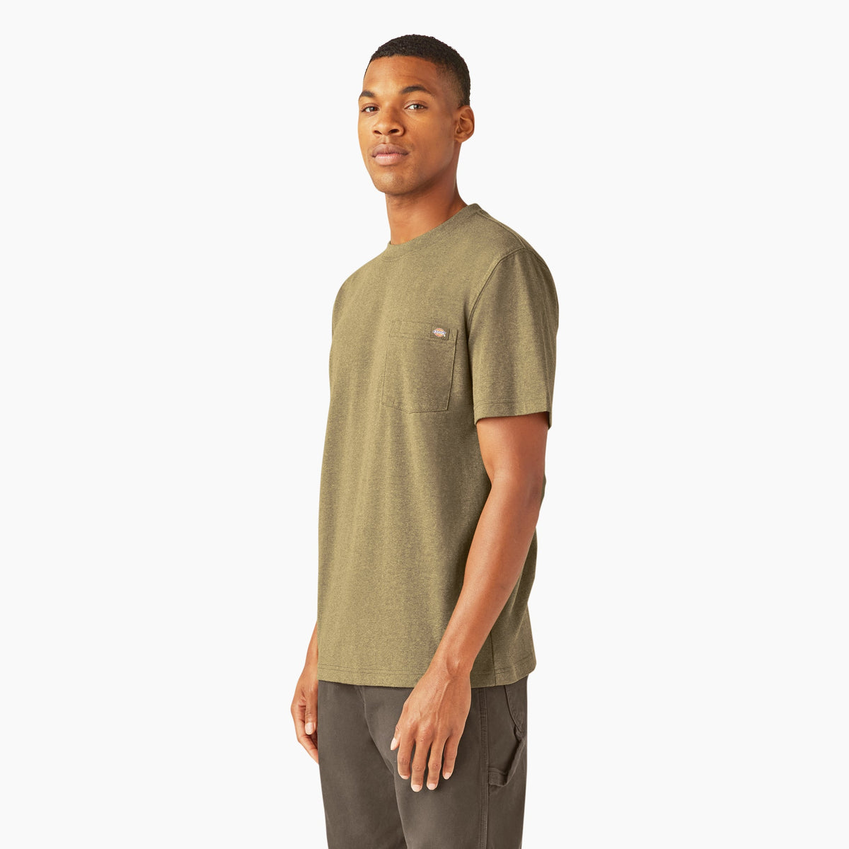 Heavyweight Heathered Short Sleeve Pocket T-Shirt - Sphagnum Heather (J89)