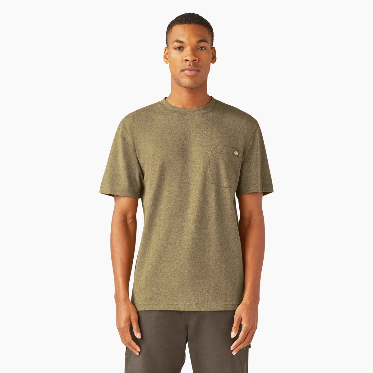 Heavyweight Heathered Short Sleeve Pocket T-Shirt - Sphagnum Heather (J89)