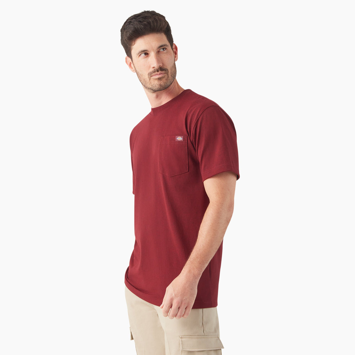 Heavyweight Heathered Short Sleeve Pocket T-Shirt - English Red Heather (K51)