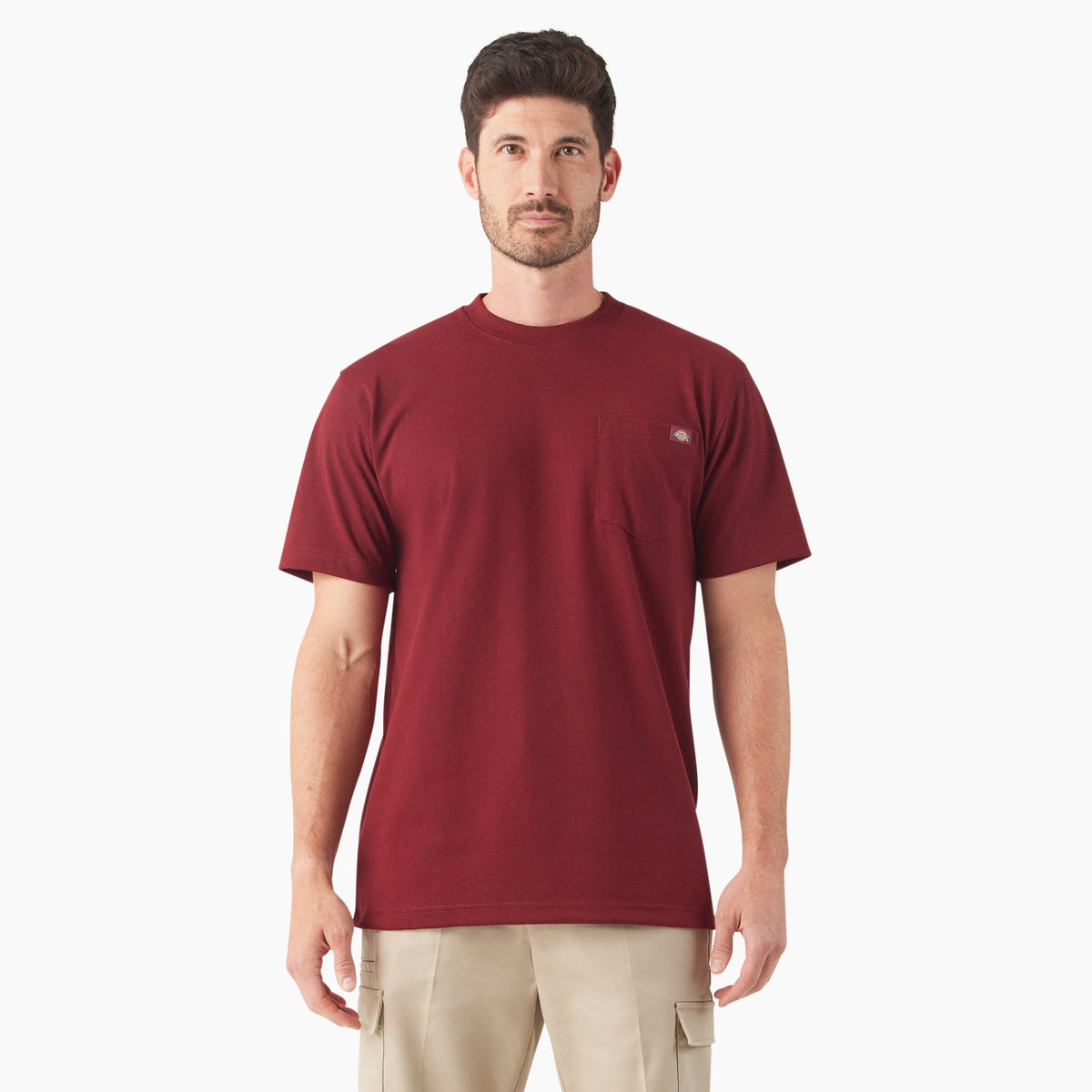 Heavyweight Heathered Short Sleeve Pocket T-Shirt - English Red Heather (K51)