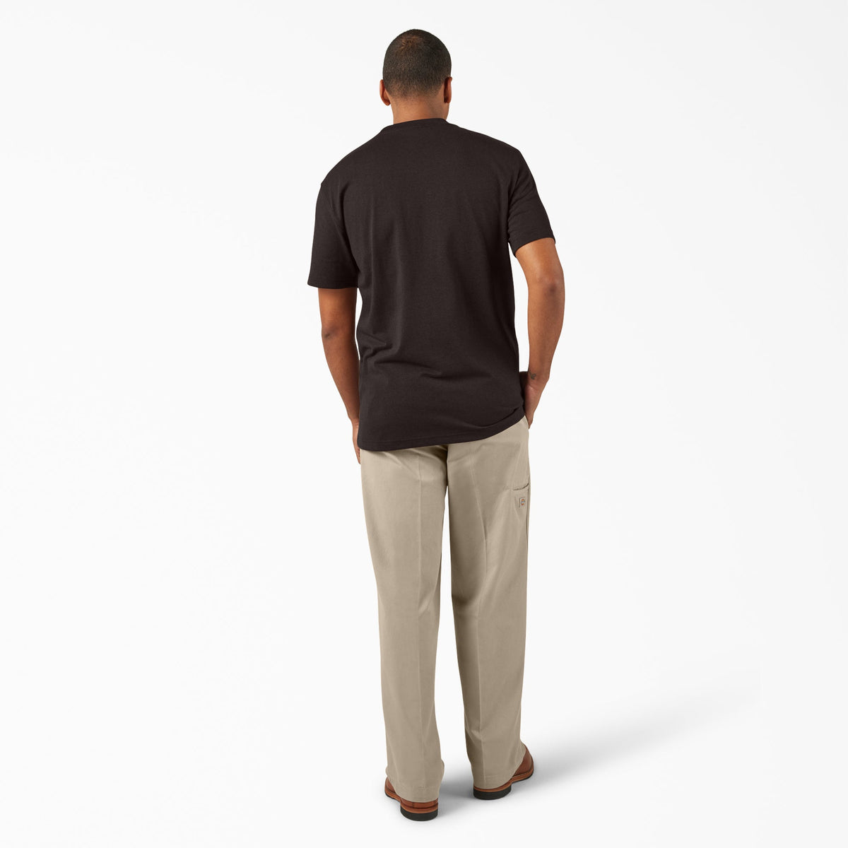Heavyweight Heathered Short Sleeve Pocket T-Shirt - Dark Brown Heather (L03)