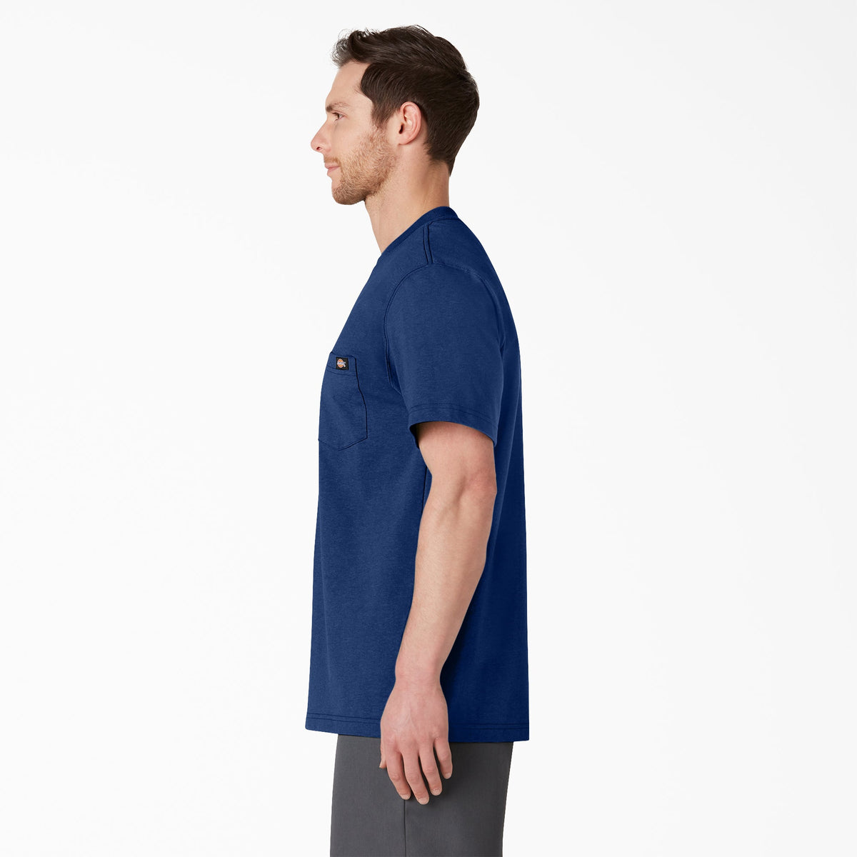 Heavyweight Heathered Short Sleeve Pocket T-Shirt - Limoges Blue Heather (OIH)