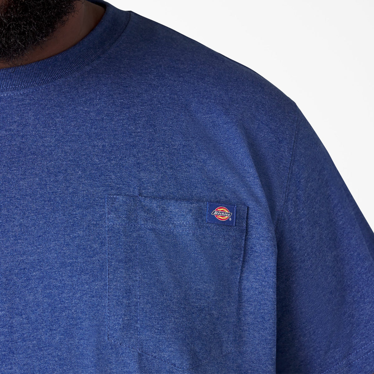 Heavyweight Heathered Short Sleeve Pocket T-Shirt - Limoges Blue Heather (OIH)