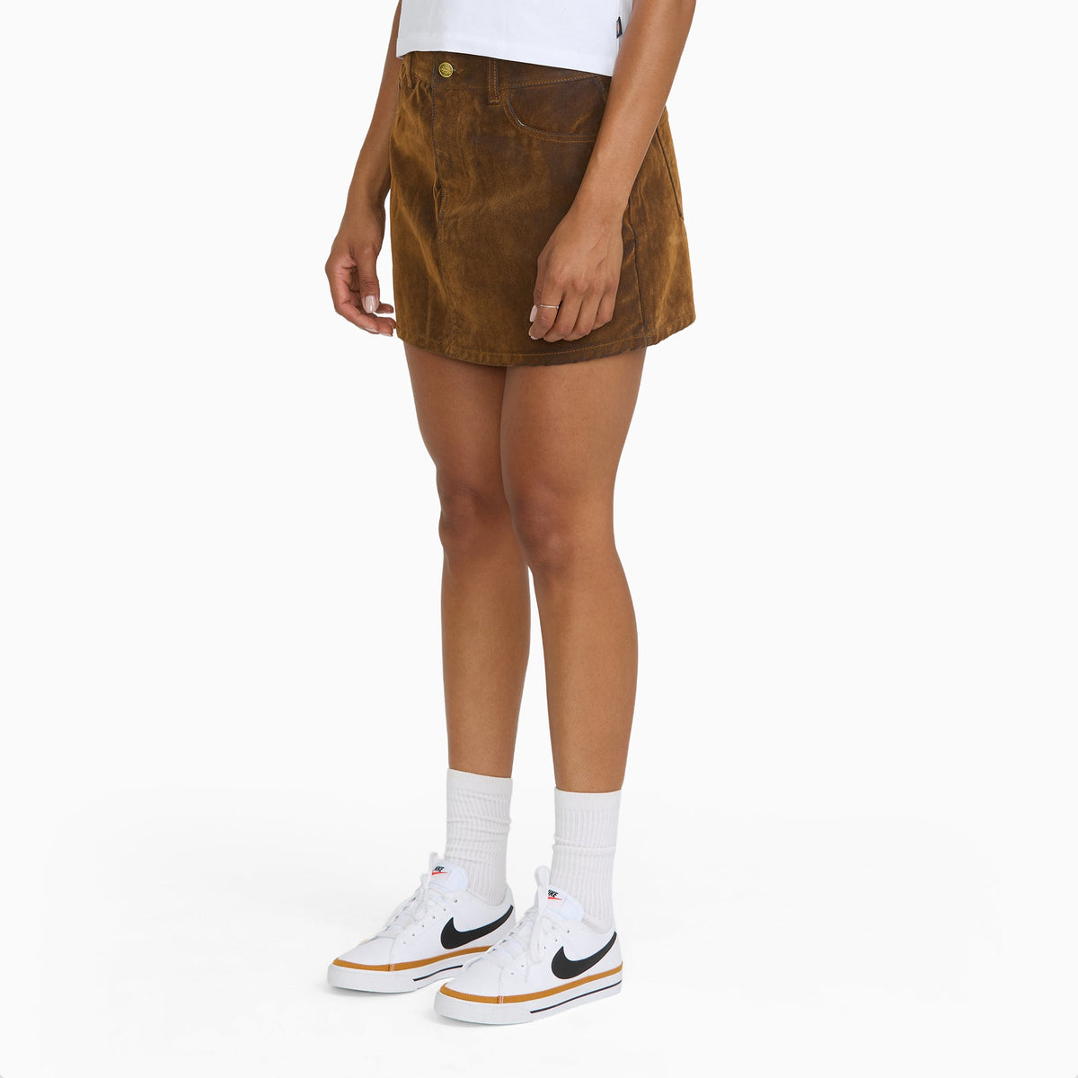 Women's Flocked Low Rise Mini Skirt - Glazed Ginger Flocked/Enzyme W (GGF)