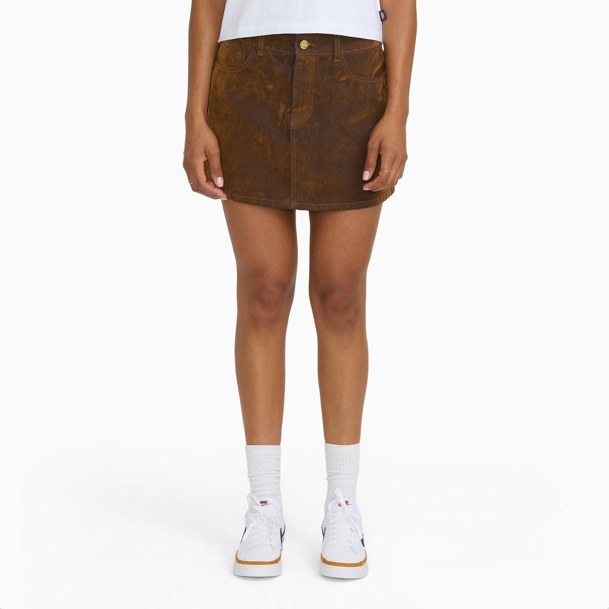 Women's Flocked Low Rise Mini Skirt - Glazed Ginger Flocked/Enzyme W (GGF)