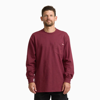 Heavyweight Heathered Long Sleeve Pocket T-Shirt - Zinfandel Heather (M02)