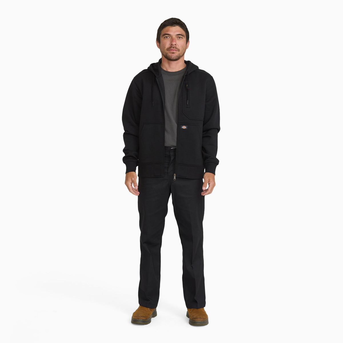 Water Repellent Heavyweight Fleece Zip-Up Hoodie - Black (BLK)