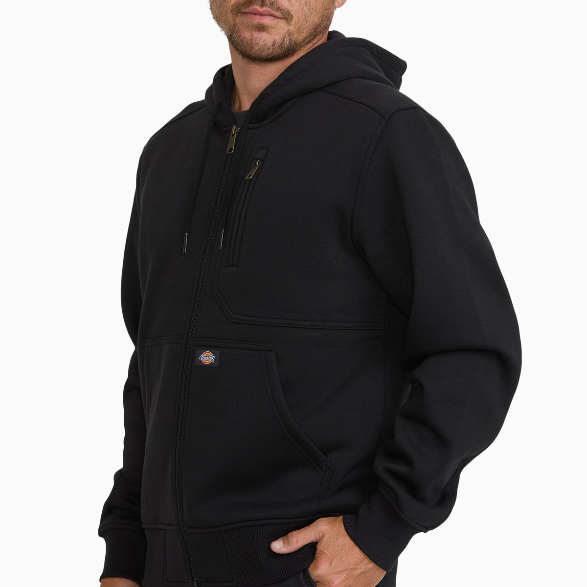 Water Repellent Heavyweight Fleece Zip-Up Hoodie - Black (BLK)