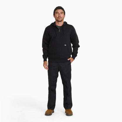 Water Repellent Heavyweight Fleece 1/4 Zip Hoodie - Black (BLK)